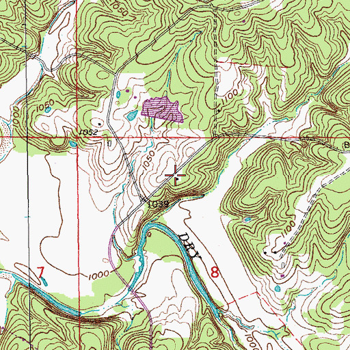 Topographic Map of Watkins School, MO