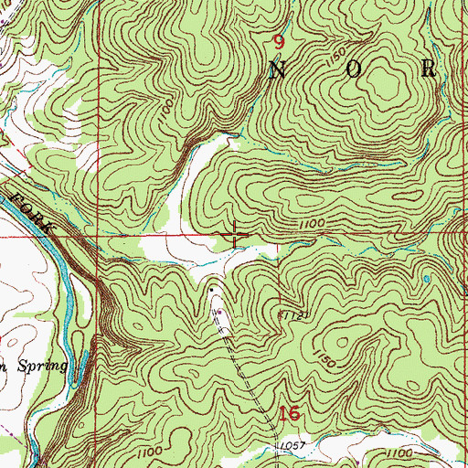 Topographic Map of Nine Sixteen Bank (historical), MO