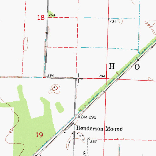 Topographic Map of Huff School, MO