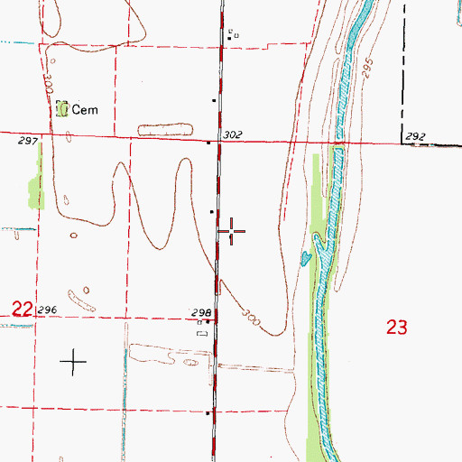 Topographic Map of Walnut Grove School, MO