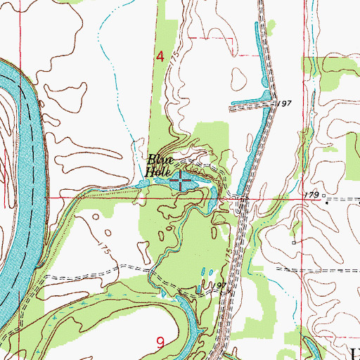 Topographic Map of Blue Hole, AR