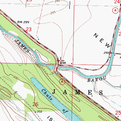 Topographic Map of Three States School (historical), MO