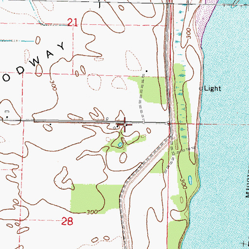 Topographic Map of Locust Grove School, MO