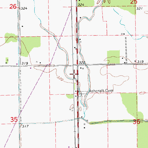 Topographic Map of Ascraft Church (historical), MO