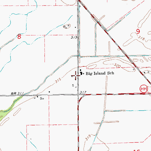 Topographic Map of Big Island Church (historical), MO