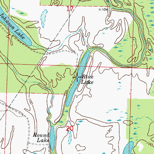 Topographic Map of Blue Lake, AR