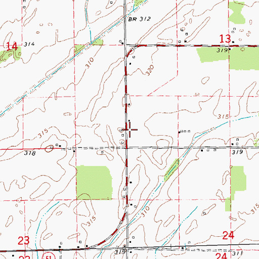 Topographic Map of Colvin School (historical), MO