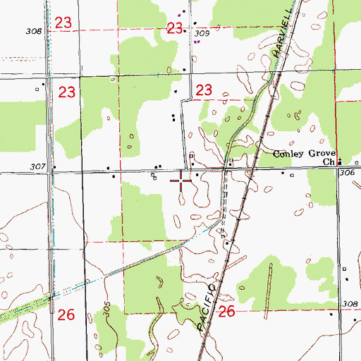 Topographic Map of New Hope School (historical), MO