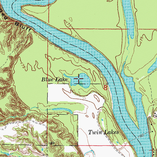 Topographic Map of Blue Lake, AR