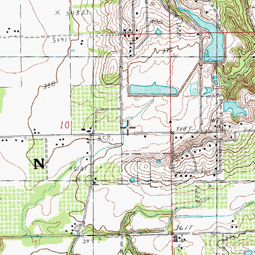 Topographic Map of Rush Creek Church (historical), MO