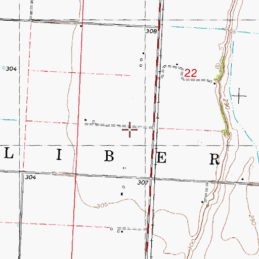 Topographic Map of Bunker Hill School (historical), MO