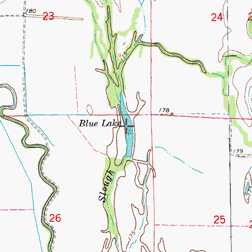 Topographic Map of Blue Lake, AR