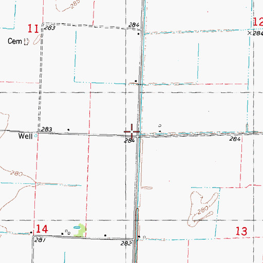 Topographic Map of West Pryor School (historical), MO