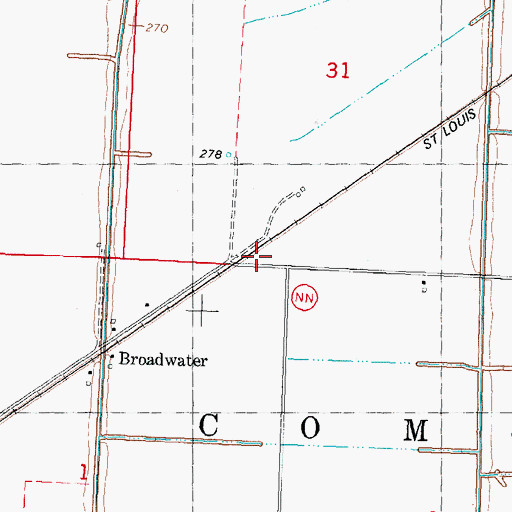 Topographic Map of Pilgrims Rest Church (historical), MO