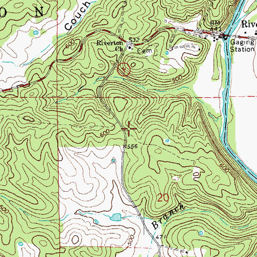 Topographic Map of Negro Hill School (historical), MO