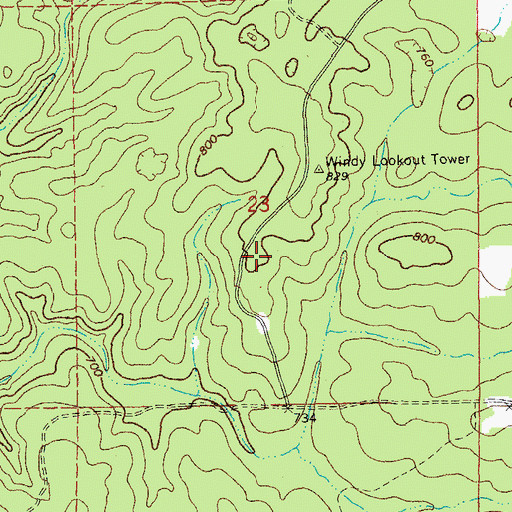 Topographic Map of C C C Camp (historical), MO