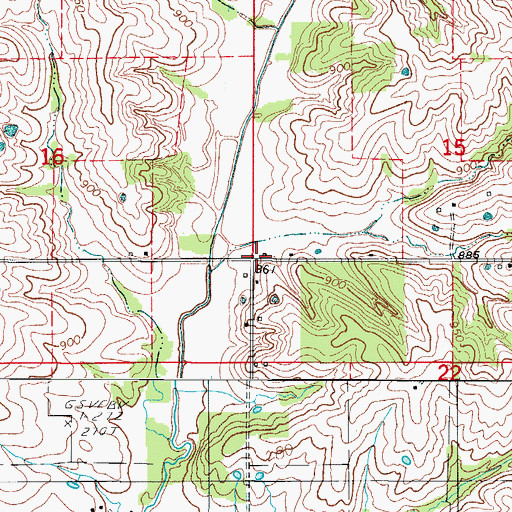 Topographic Map of Farmers Valley School (historical), MO