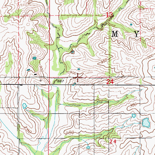 Topographic Map of Burkeholder School (historical), MO