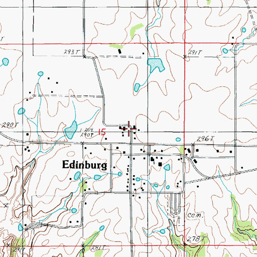 Topographic Map of Edinburg School (historical), MO