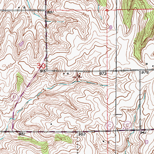 Topographic Map of Greenwood School (historical), MO