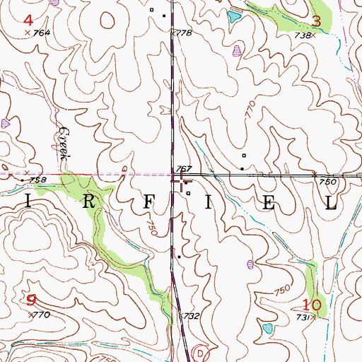 Topographic Map of Brady School (historical), MO