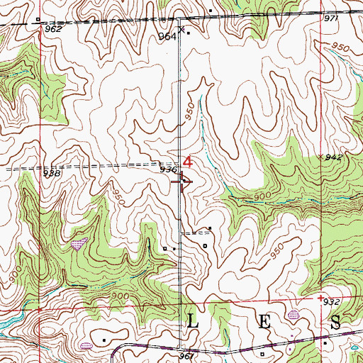 Topographic Map of Isom School (historical), MO