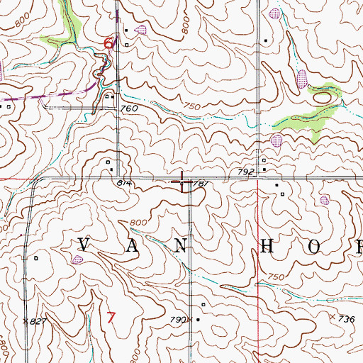 Topographic Map of Maple Grove School (historical), MO