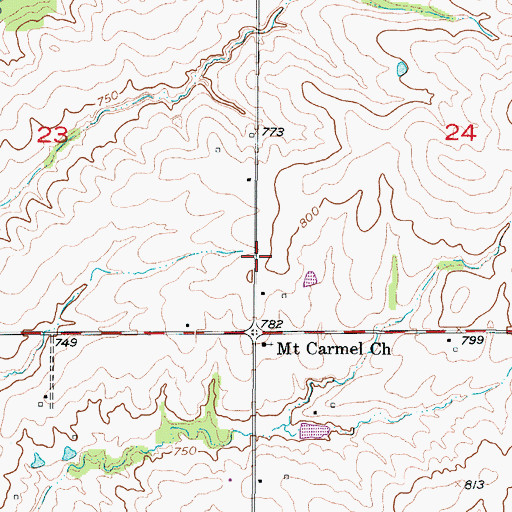 Topographic Map of Enterprise School (historical), MO