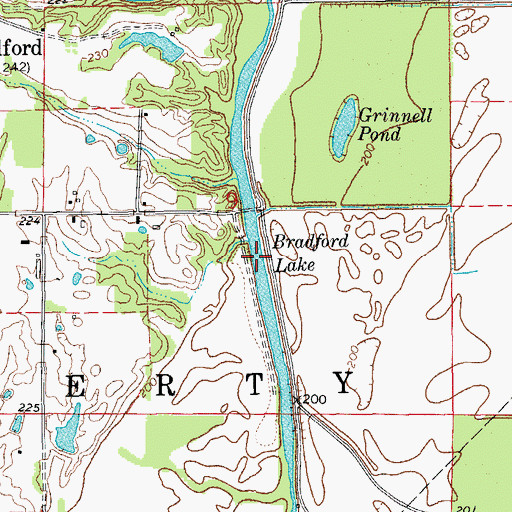 Topographic Map of Bradford Lake, AR