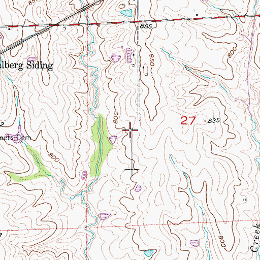 Topographic Map of Hartis School (historical), MO