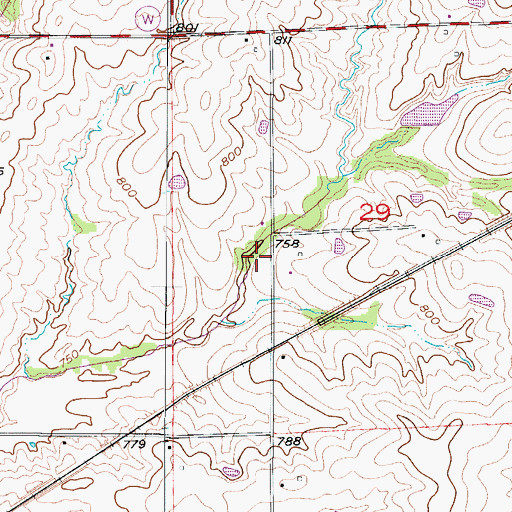 Topographic Map of Hood School (historical), MO
