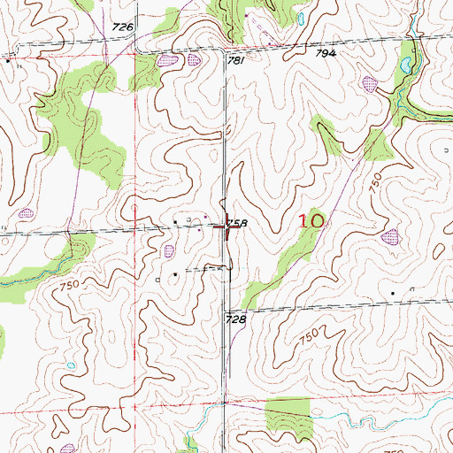 Topographic Map of Austin School (historical), MO