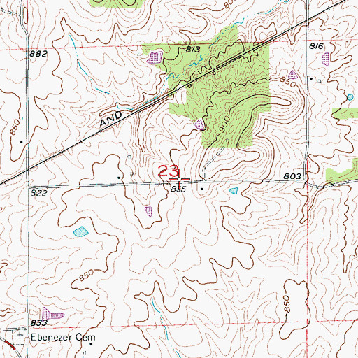 Topographic Map of Brown School (historical), MO