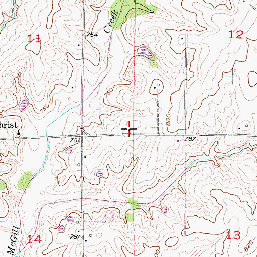 Topographic Map of Powell School (historical), MO