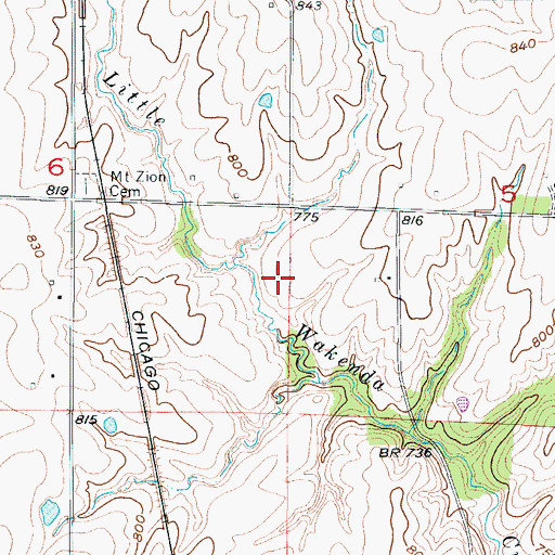 Topographic Map of Reynolds School (historical), MO