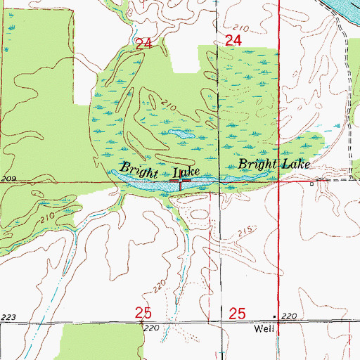 Topographic Map of Bright Lake, AR