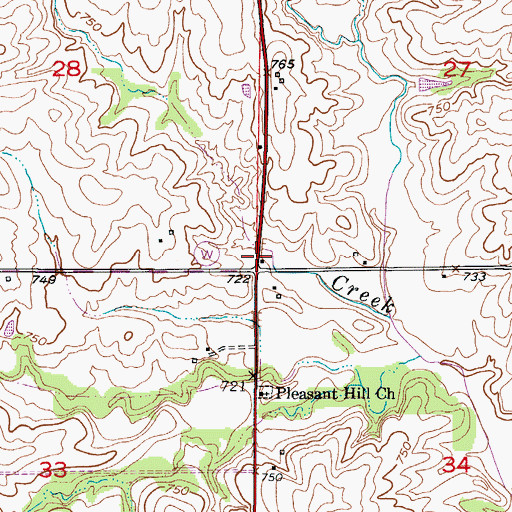 Topographic Map of Taylor School (historical), MO