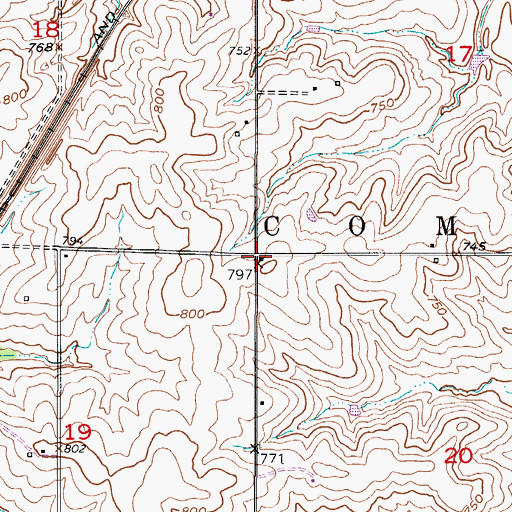 Topographic Map of Woods School (historical), MO