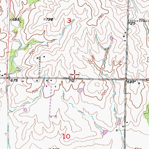 Topographic Map of West Fairview School (historical), MO