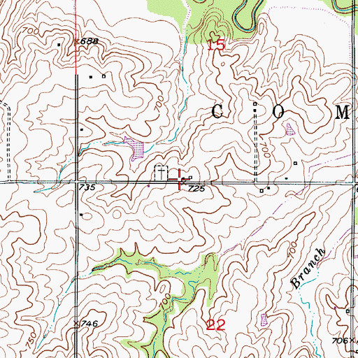 Topographic Map of Lucas School (historical), MO