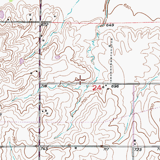 Topographic Map of Guillett School (historical), MO