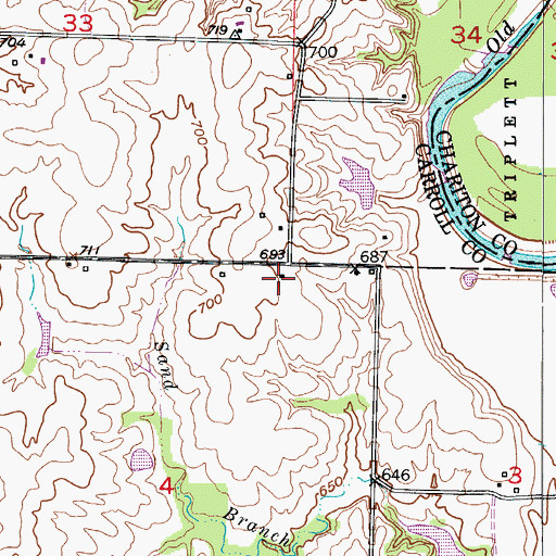 Topographic Map of Craig School (historical), MO