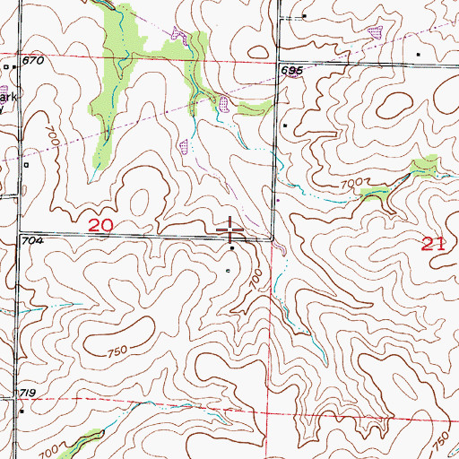 Topographic Map of Crispin School (historical), MO