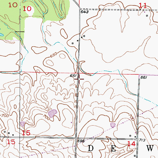 Topographic Map of Gwin School (historical), MO