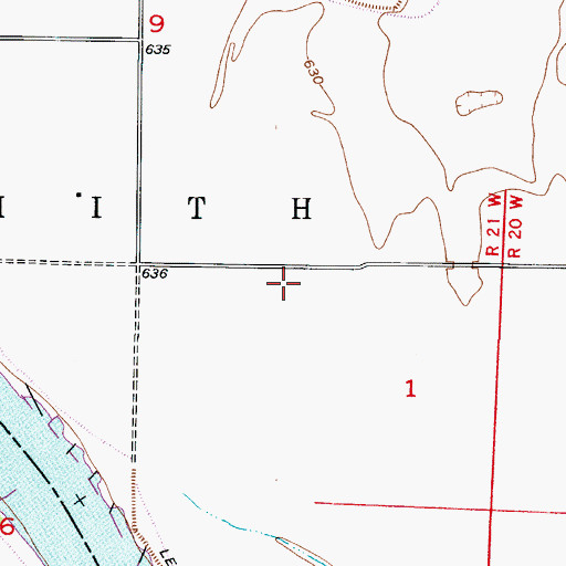 Topographic Map of East Smith School (historical), MO