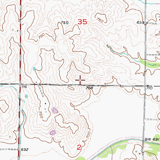 Topographic Map of Chapel Hill School (historical), MO