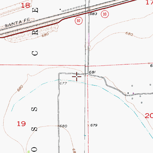 Topographic Map of Swan Lake School (historical), MO