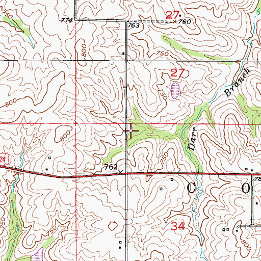 Topographic Map of Willow Grove School (historical), MO