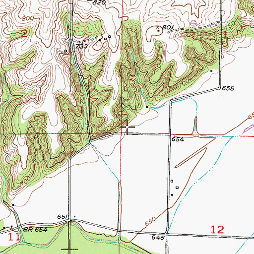 Topographic Map of Green Bud School (historical), MO