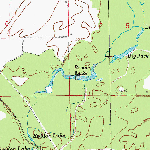 Topographic Map of Broom Lake, AR